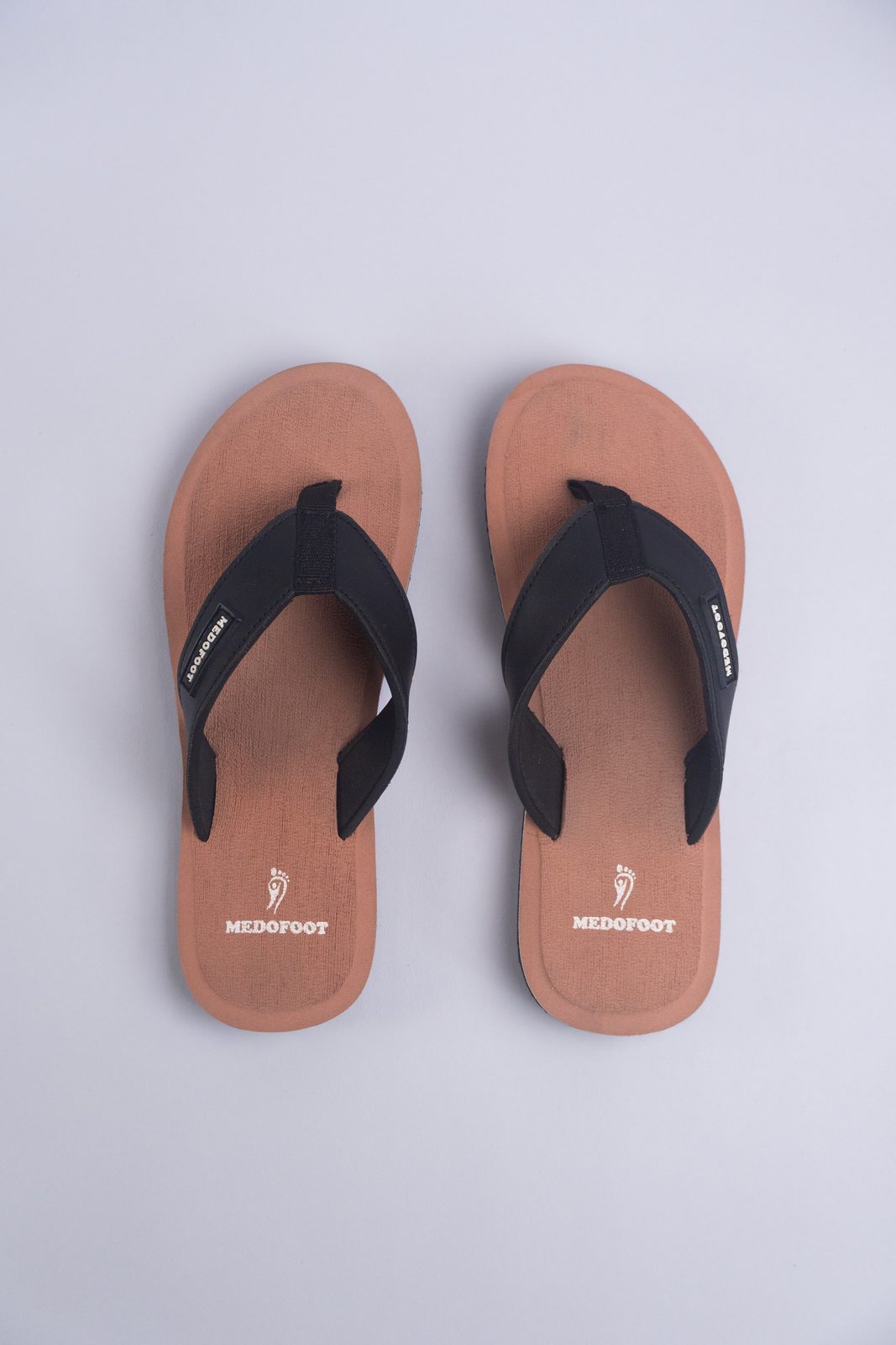 New Step Ladies L11 thong sandals in tan brown, photographed from above