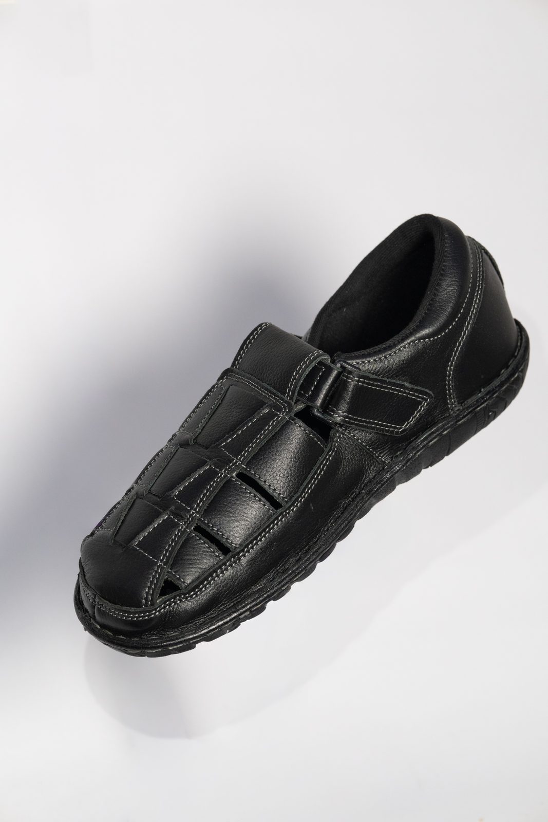 New Step Victor fisherman-style sandal in black